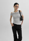 Tieq Layered Drape Sleeveless Short Sleeve Tee