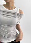 Tieq Layered Drape Sleeveless Short Sleeve Tee