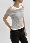 Tieq Layered Drape Sleeveless Short Sleeve Tee