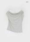 Tieq Layered Drape Sleeveless Short Sleeve Tee