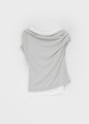 Tieq Layered Drape Sleeveless Short Sleeve Tee