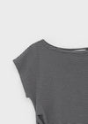 Kumnet Off-Shoulder Striped Shirred Short-Sleeve Tee