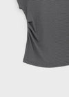 Kumnet Off-Shoulder Striped Shirred Short-Sleeve Tee