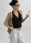 Toent Slim Halter Sleeveless Top