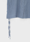 Raksin Sheer Stripe String Short Sleeve Shirt