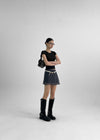 Nakzol Back Banding Chiffon Mini Skirt