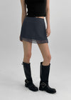 Nakzol Back Banding Chiffon Mini Skirt
