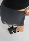 Nakzol Back Banding Chiffon Mini Skirt