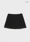Nakzol Back Banding Chiffon Mini Skirt