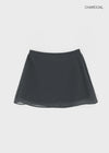 Nakzol Back Banding Chiffon Mini Skirt