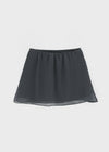 Nakzol Back Banding Chiffon Mini Skirt