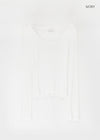 Yuuni U-Neck Summer Ribbed Long Sleeve Tee