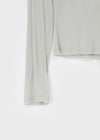 Yuuni U-Neck Summer Ribbed Long Sleeve Tee