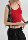 Kaeli Slim Fit Line Halter Sleeveless Top
