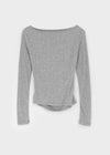 Bueno Shirring Boat Neck Summer Long Sleeve Tee