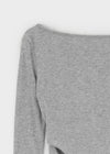 Bueno Shirring Boat Neck Summer Long Sleeve Tee