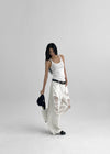 Crow U-Neck Ribbed Sleeveless Top