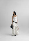 Crow U-Neck Ribbed Sleeveless Top