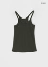 Crow U-Neck Ribbed Sleeveless Top