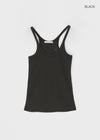 Crow U-Neck Ribbed Sleeveless Top