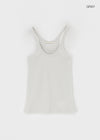 Crow U-Neck Ribbed Sleeveless Top