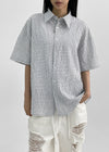 (UNISEX) Mochobi Oversized Check Short Sleeve Shirt
