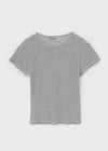 Ruttin Stripe Henley Neck Roll-Up Short Sleeve Tee