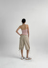 Kyone Button Strap Dot Halter Sleeveless Top