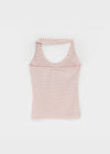 Kyone Button Strap Dot Halter Sleeveless Top