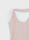Kyone Button Strap Dot Halter Sleeveless Top