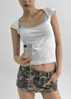 Sering Camo Low-Waist Mini Skirt Pants