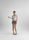 Sering Camo Low-Waist Mini Skirt Pants