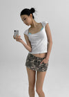 Raikun Square Cap Sleeve Short Sleeve Tee