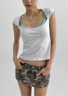 Raikun Square Cap Sleeve Short Sleeve Tee