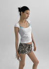 Raikun Square Cap Sleeve Short Sleeve Tee