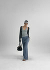 Nexa Deep V-Neck Dot Summer Ribbed Cardigan