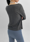 Nexa Deep V-Neck Dot Summer Ribbed Cardigan
