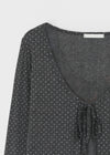 Nexa Deep V-Neck Dot Summer Ribbed Cardigan