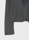 Nexa Deep V-Neck Dot Summer Ribbed Cardigan