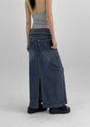 Belnoir Folding Denim Long Skirt