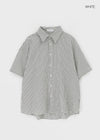 (UNISEX) Mochobi Oversized Check Short Sleeve Shirt