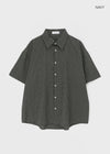 (UNISEX) Mochobi Oversized Check Short Sleeve Shirt
