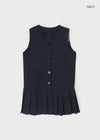 Ikuri V-Neck Pleated Mini Dress