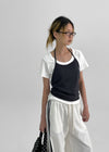 Soltya Layered Strap Halter Sleeveless Top