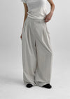 Uniding pin tuck back band nylon slacks