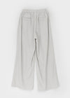 Uniding pin tuck back band nylon slacks