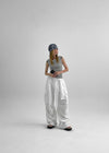 Unpring semi-crop button sleeveless