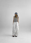 Unpring semi-crop button sleeveless