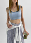 Bollet Strap Layered Cool Bra Top (with built-in cap)