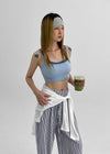 Bollet Strap Layered Cool Bra Top (with built-in cap)